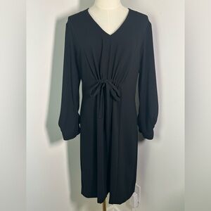 ROSS035 Front Tie Long Sleeve Mini Dress